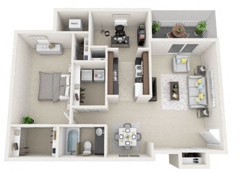 Coastline one bed floor plan